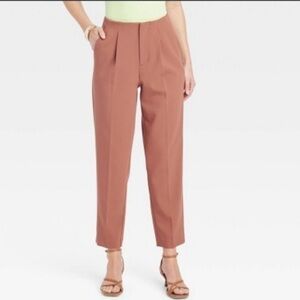 A New Day sz 16 Brown High Rise Tapered Leg Regular Length Dress Pants Trousers
